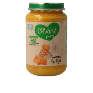 Olvarit Pompoen kip rijst 8M14 200 Gram