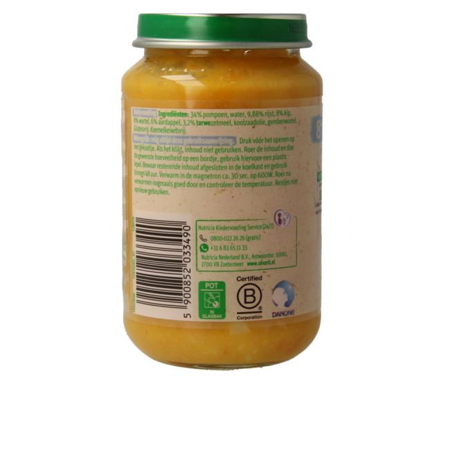 Olvarit Calabaza, pollo y arroz 8M14 200 g