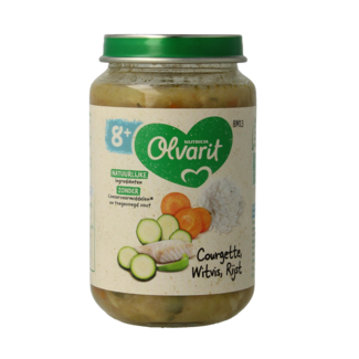 Olvarit Courgette poisson blanc riz 8M13 200 grammes
