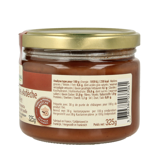 Crema de castañas con vainilla bio Primeal 325 g