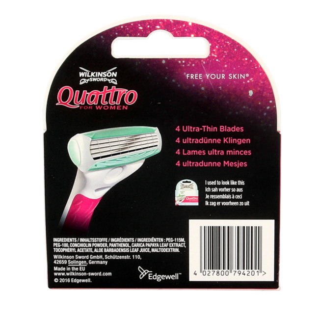 Wilkinson Quattro Woman Sensitive ostrza 3 + 1 4 sztuki