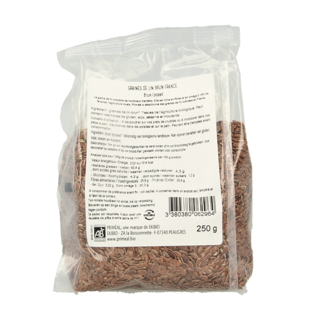 Primeal Organic brown flaxseed 250 Gram