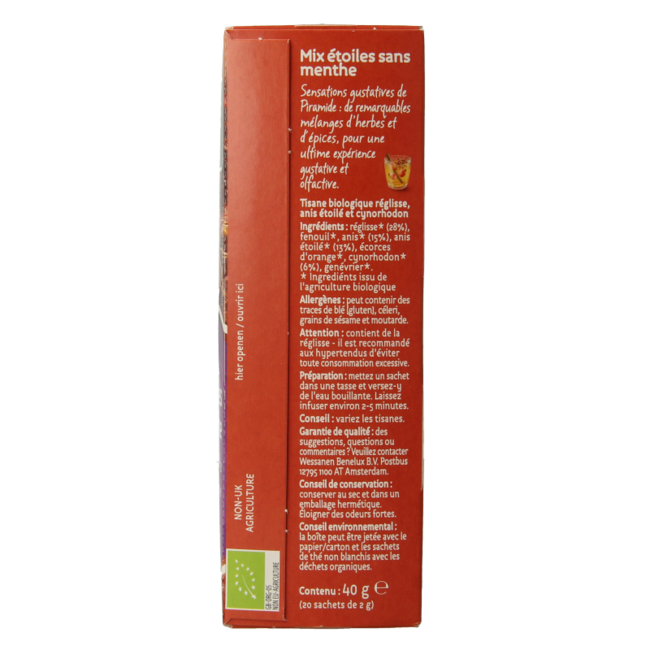 Sterrenmix ohne Minze Tee Öko Bio 20 Beutel