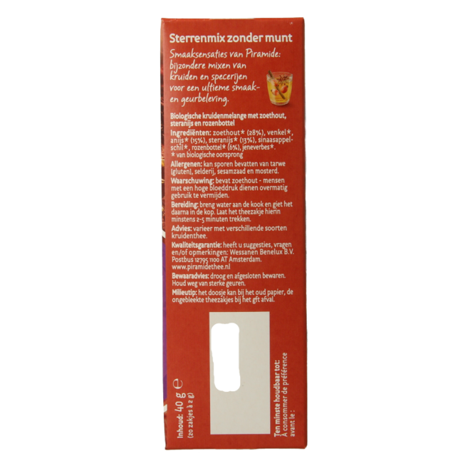 Té Sterrenmix sin menta eco bio 20 bolsitas