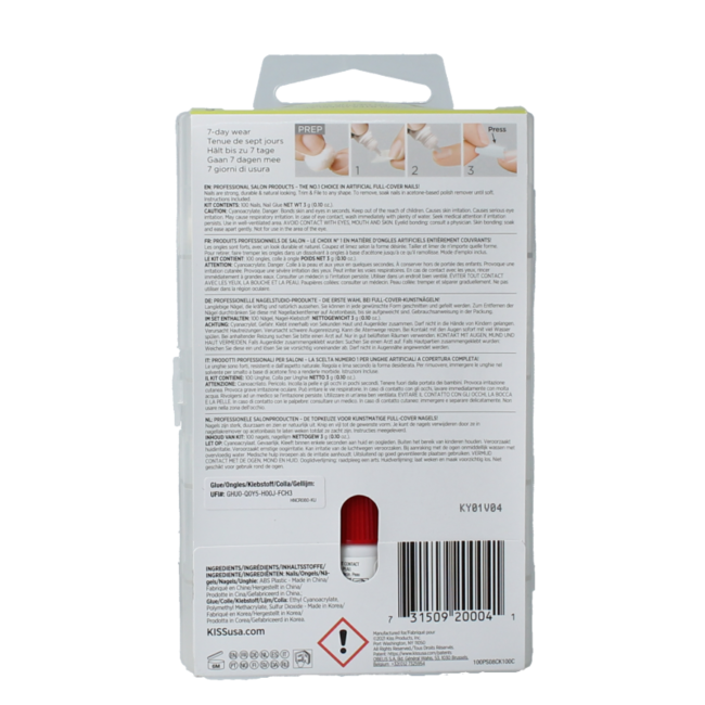 Kiss Nail Tips and Glue Overlap 1 Set