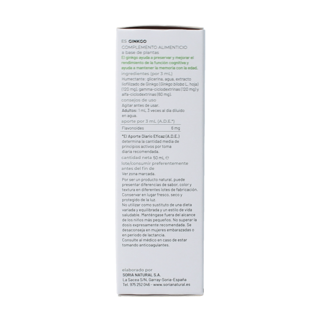 Soria Natural Ginkgo biloba extract 50 Milliliter
