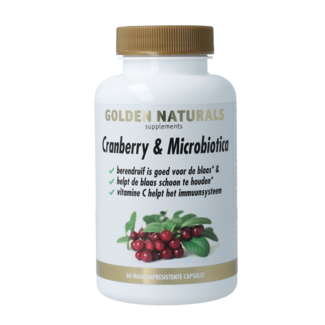 Golden Naturals Cranberry & probiotica 60 Cápsulas vegetarianas