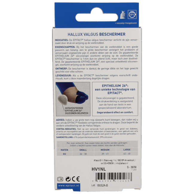 Epitact Protection Hallux valgus oignon taille 36/38 1 pièce