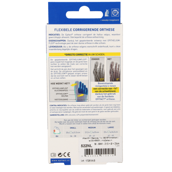 Orthèse correctrice hallux valgus taille 39/41 1 pièce