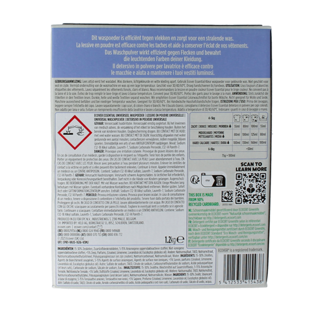 Detersivo in Polvere Universale Ecover Essential 1200 Grammi