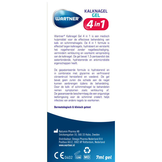 Wartner Kalknagelgel 4 in 1  7 Milliliter