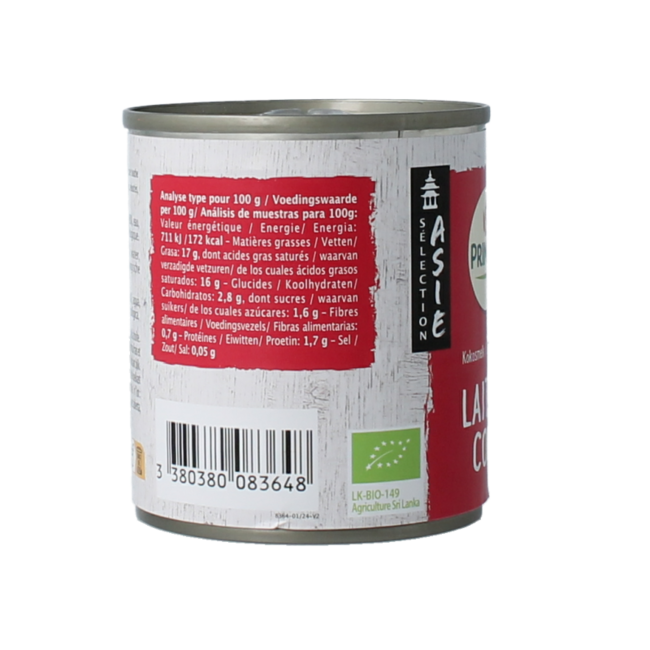 Lait de coco bio 225 millilitres