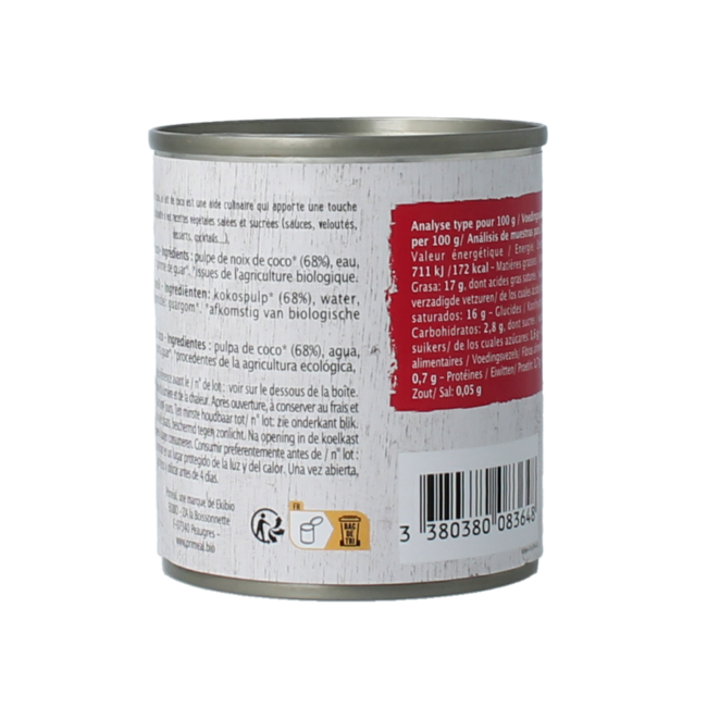 Leche de coco bio 225 mililitros