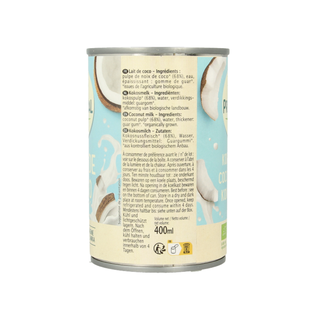 Leche de coco ecológica 400 ml