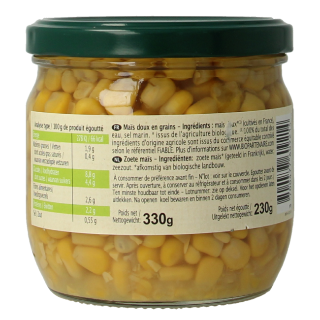 Organic Canned Sweetcorn 330g