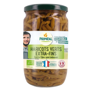 Primeal Primeal Haricots verts extra fine organic green beans 660 Gram