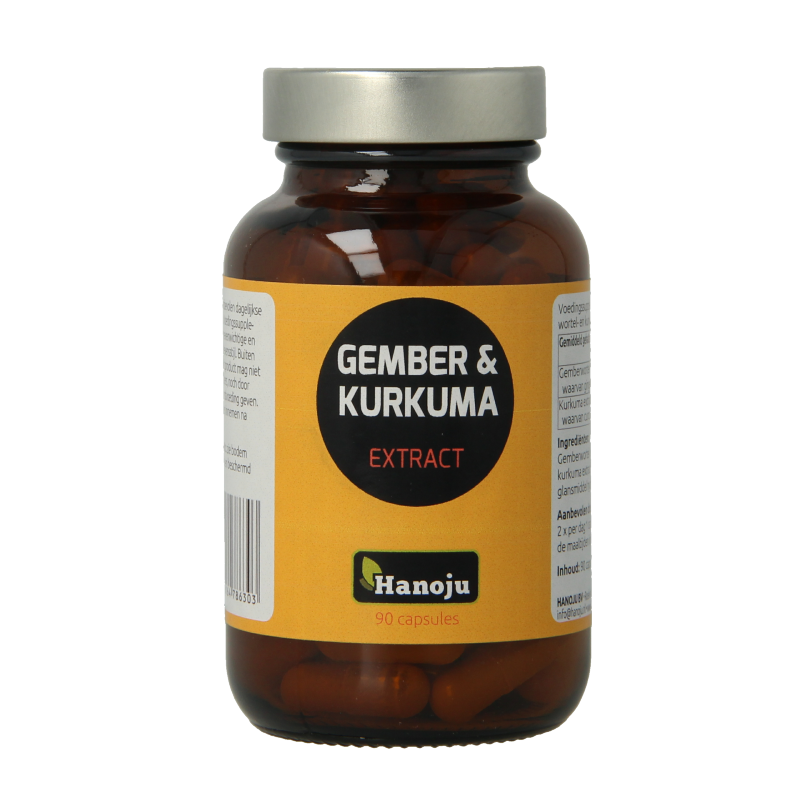 Hanoju Gember & kurkuma extract 90 Vegetarische capsules