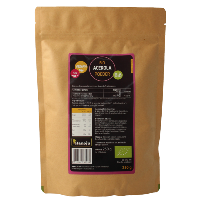 Hanoju Acerola en polvo bio 250 gramos