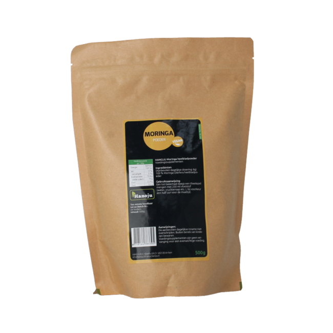 Hanoju Moringa polvo de hoja entera 500 gramos