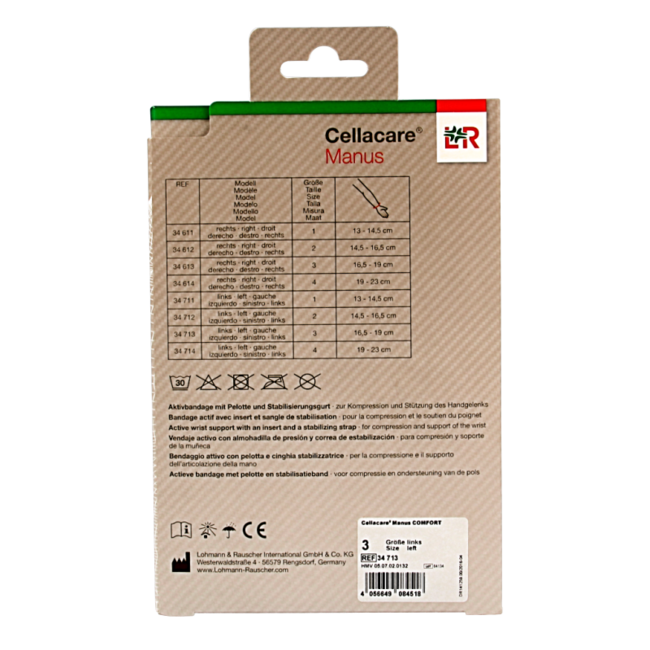 Cellacare Manus comfort muñequera izquierda talla 3 1 unidad
