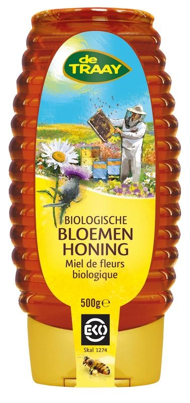 de Traay Traay Bloemenhoning vloeibaar knijpfles bio 500 Gram