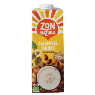 Zonnatura Almond drink unsweetened organic 1 Litre