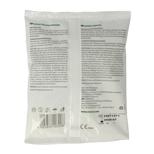 Rowo Instant coldpack 14 x 17cm 1 Stuks