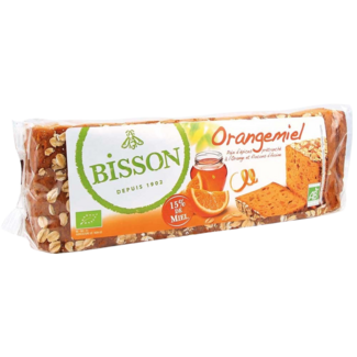 Bisson Bisson Orangemiel honingkoek sinaasappel voorgesneden bio 300 Gram
