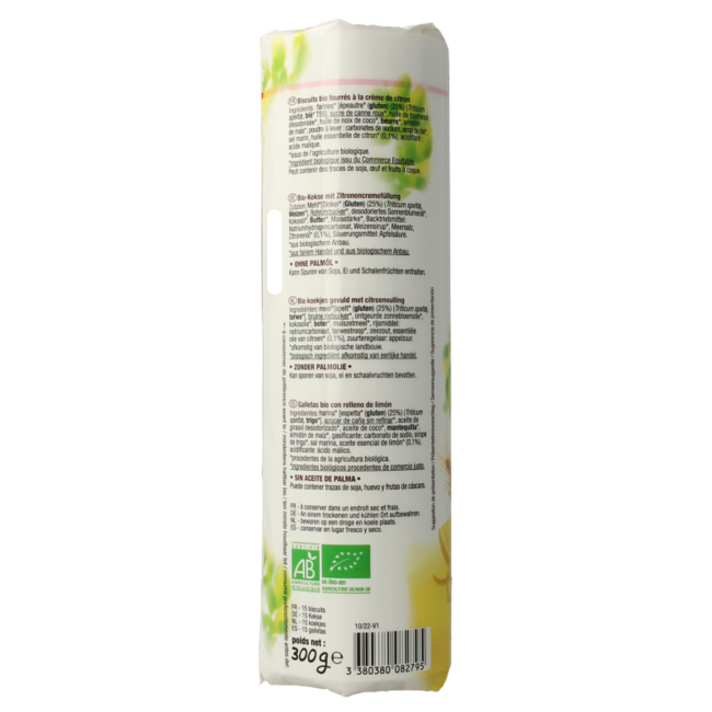 Bisson Organic Lemon Choco Bisson Biscuits 300g