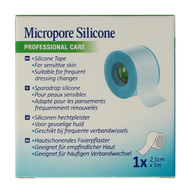 3M Micropore silicone surgical tape 2.5cm x 5m 1 piece