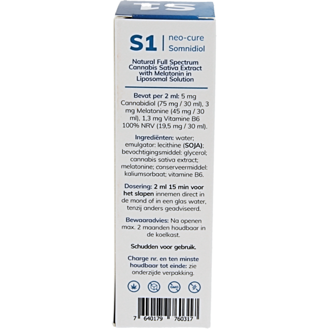 Neo Cure S1 Somnidiol liposomalne CBD / Melatonina / B6 30 Mililitrów