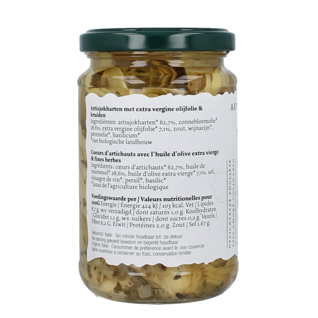 Corazones de alcachofa ecológicos 280 g