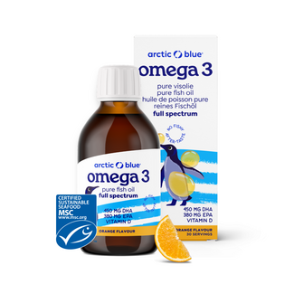 Arctic Blue Aceite de pescado puro Omega 3 con vitamina D para niños 150 mililitros
