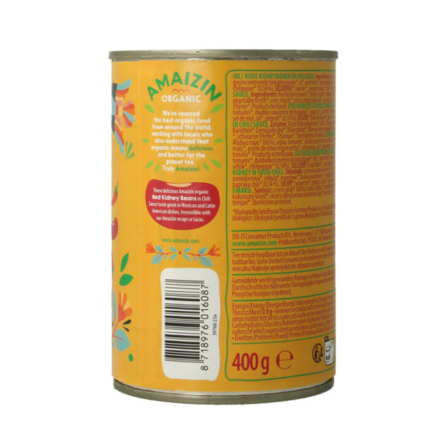 Organic red kidney beans in chilli sauce 400 Gram