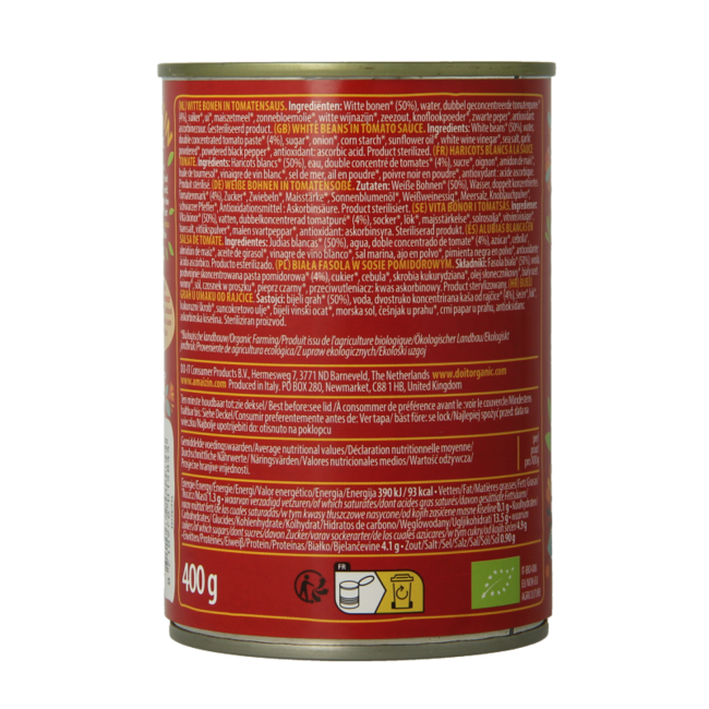 Amaizin Organic white beans in tomato sauce 400 Gram