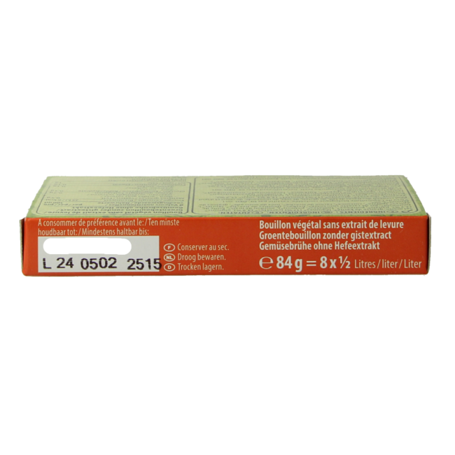 Vegetable bouillon yeast-free organic 8 pieces