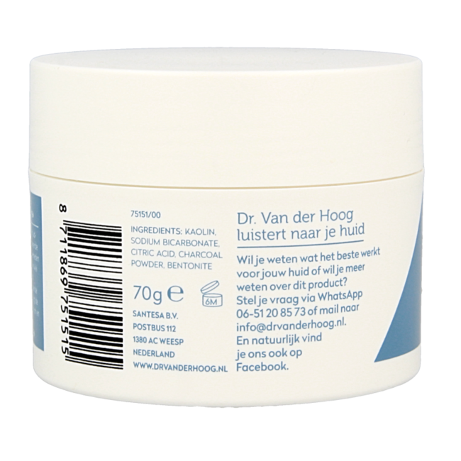 Dr. van der Hoog Pulvermaske Holzkohle 70 Gramm