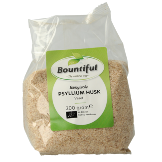 Bountiful Fibra de cáscara de psyllium/semilla de psyllium bio 200 Gramos