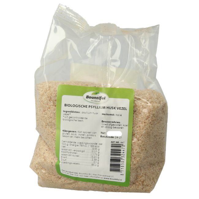 Fibra de cáscara de psyllium/semilla de psyllium bio 200 Gramos