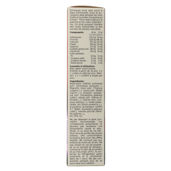 Sirop d'échinacée sans sucre 150 ml