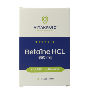 Vitakruid Betaine HCL 650mg & pepsina 160mg kit de prueba 10 comprimidos