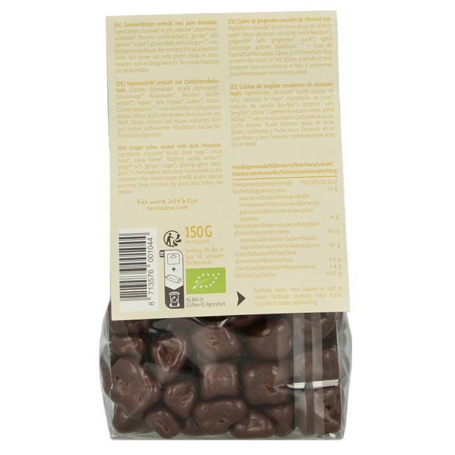 Jengibre con chocolate bio 150 g