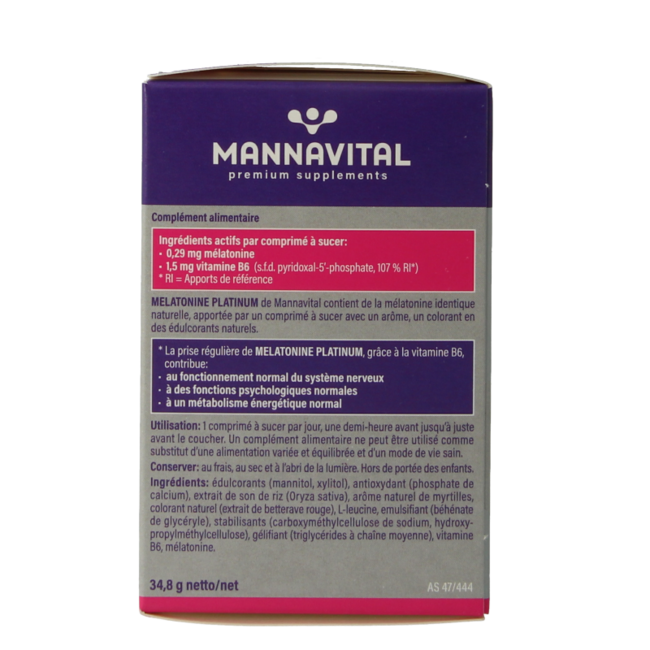 Mannavital Melatonine platinum 120 Schmelztabletten