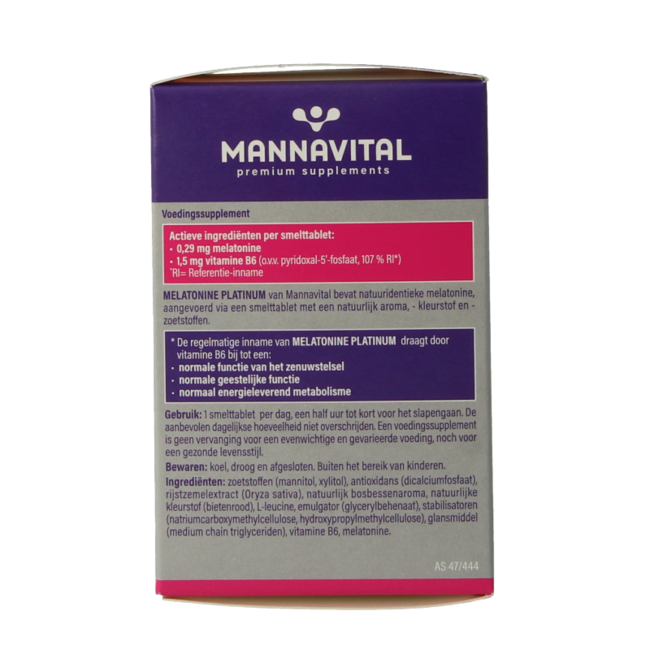 Mannavital Melatonine platinum 120 Schmelztabletten