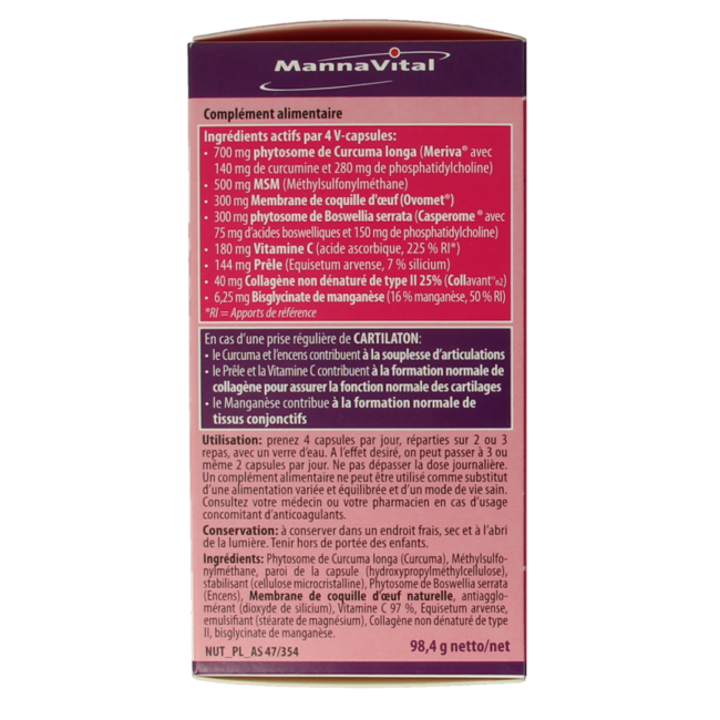Mannavital Cartilaton 120 Vegetarian Capsules