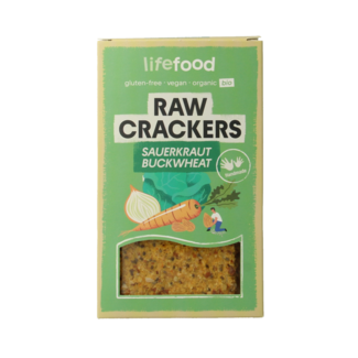 Lifefood Krakersy Life z kiszonej kapusty i gryki, surowe, bio, 90 g