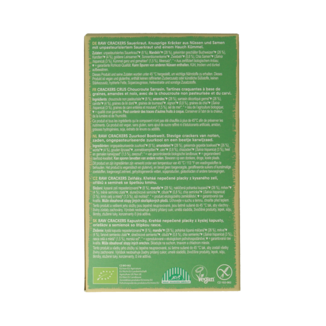 Cracker Life ai crauti e grano saraceno, raw bio, 90 Grammi