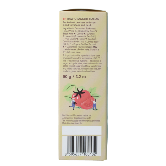 Lifefood Life crackers italianas raw bio 90 gramos
