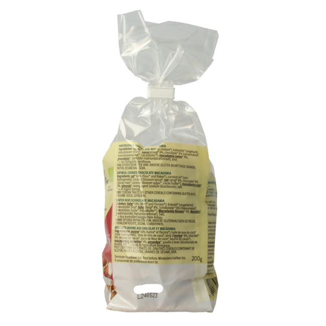 Biscuits à l'avoine macadamia et chocolat bio 200 g