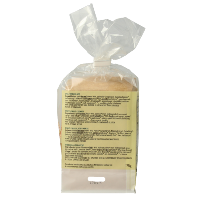 Spéculoos d'épeautre bio 175 Grammes